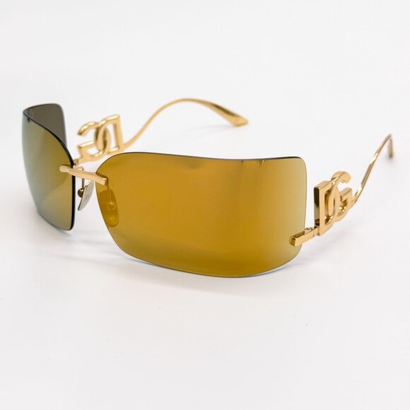 NEW DG2319 02/5A DOLCE&GABBANA GOLD SHIELD SUNGLASSES DG2319 - Picture 3 of 9